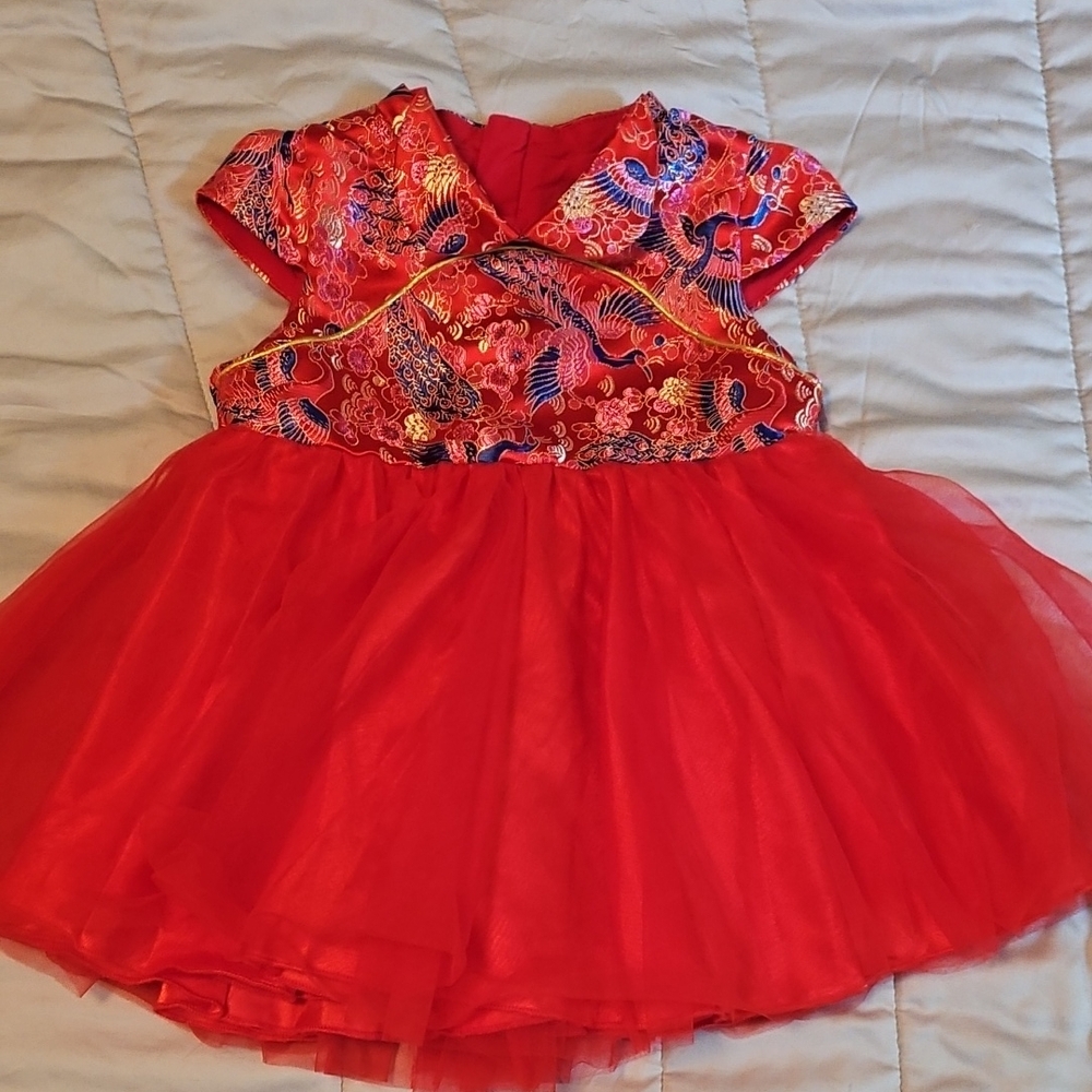Red Floral Baby Dress